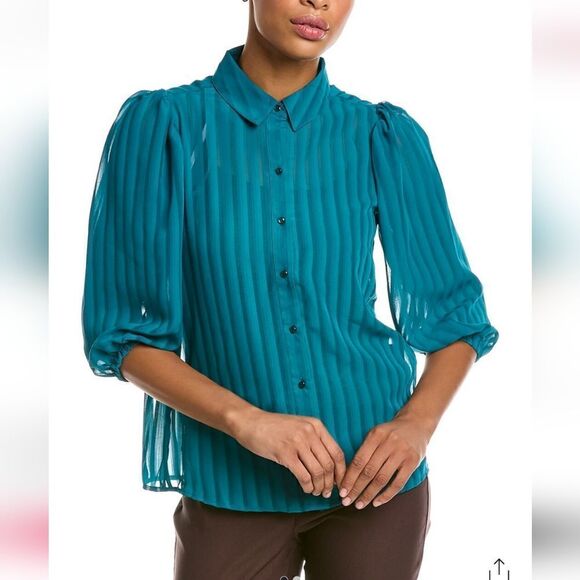 NANETTE LEPORE Nanette Shadow Stripe Top - Picture 1 of 6